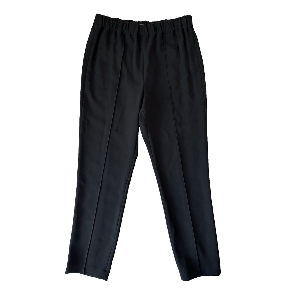 Adam Lippes Pants Womens 10 Black Pintuck Trousers Business Elastic‎ Cigarette